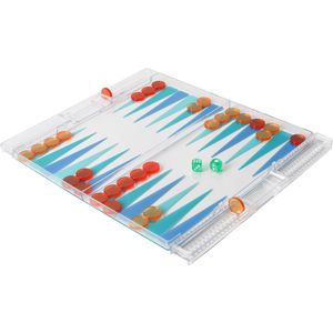 Niceey Backgammon bord - Bordspel - Spelletjes voor volwassenen - Reisspellen - Spellen - Transparant