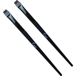 Cailean - Wimper & Wenkbrauw Verfpenseel - Rechte Brush - 2 Stuks - 14 cm - Verf Penseel - Wimperverzorging - Wenkbrauwverzoging - Wenkbrauw Kwast - Wimper Kwast - Wimperverf Penseel - Wenkbrauwverf Penseel - Make-up - Verfkwast - Beauty Tool
