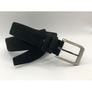 Zwarte suede riem YFA - suede pantalon riem zwart - 3,5 cm brede suede riem - riem zwart - Pantalon & Jeans Broekriem - Riemmaat 105cm - Totale lengte 120cm