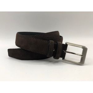 Bruine suede riem YFA - suede pantalon riem bruin - 3,5 cm brede suede riem - riem bruin - Pantalon & Jeans Broekriem - Riemmaat 85cm - Totale lengte 100cm
