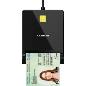 Kaaiman - eID Kaartlezer - USB A - Speciaal voor België - Plug&Play - Compatibel met Windows en Mac