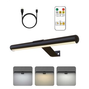 Oplaadbare Schilderijverlichting - Draadloze Wandlamp - Draadloze Schilderijverlichting Oplaadbaar - Touch en remote - Dimbaar LED 3000K/4000K/6500K - Oplaadbare Schilderijlamp Snoerloos - Sterke Accu Schilderijlamp - Zwart