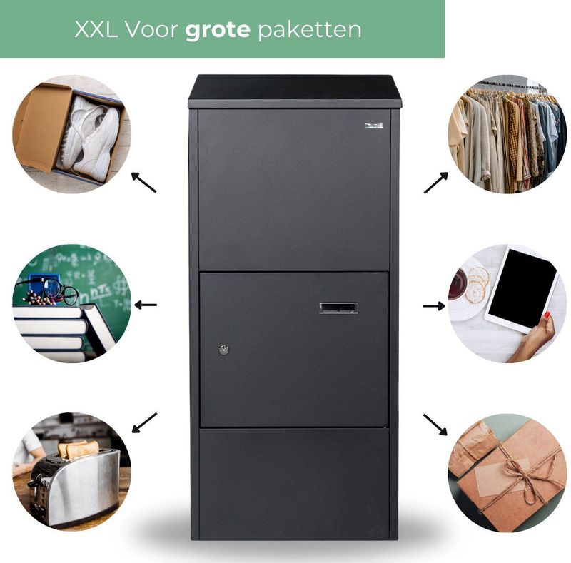 Smart PakketPanda® Pakketbrievenbus - Pakketbox - XXL - Pakket brievenbus Met App