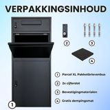 ParcelXL - DuoBox - Pakketbrievenbus - Apart Postvak - Vrijstaande Pakketbox - Zwart
