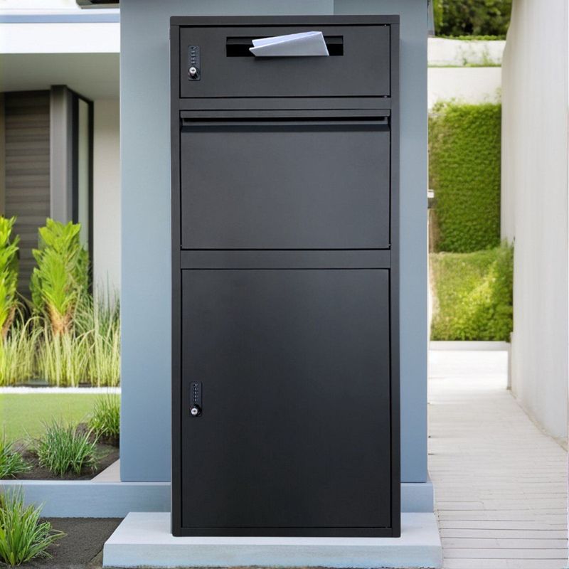 ParcelXL - DuoBox - Pakketbrievenbus - Apart Postvak - Vrijstaande Pakketbox - Zwart