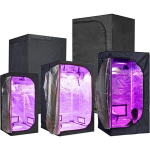 QProductz Kweektent - Groeikas Hoge Kwaliteit met Groeiset - Broeikas met LED Verlichting - 50 x 50 x 100cm/Zwart