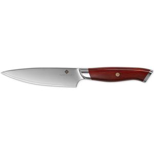 SOPHIOR Classic Heritage Collectie - Universeelmes | Klein Koksmes 13cm | Japans Koksmes Klein | 3-laags Hoogwaardig Staal | Rozenhouten Handvat | Japanse Messen | Hoge Hardheid (60 HRC) | Professioneel Officemes