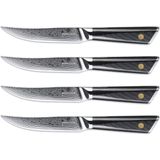 SOPHIOR - Steakmessen Set - Zwart - 67-laags Damascus - 4 Stuks