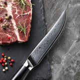 SOPHIOR - Steakmessen Set - Zwart - 67-laags Damascus - 4 Stuks