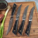 SOPHIOR - Steakmessen Set - Zwart - 67-laags Damascus - 4 Stuks