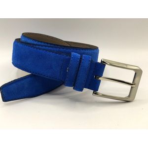 3.5 cm suède riem kobalt blauw - Heren riem - Pantalon & Jeans Broekriem - Kobalt blauwe suède riem - Riemmaat 85 cm - Totale lengte 100 cm