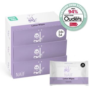 Naïf - 1296 stuks (24 x 54 vochtige doekjes) - voor baby's en kinderen - met aloë vera en bamboe - 0% parfum en alcohol toegevoegd
