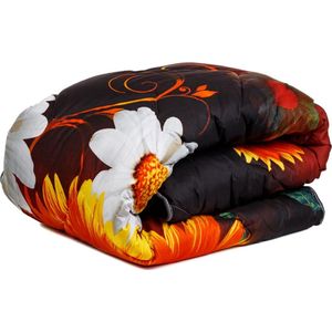 Zelesta - Wonderbed Summer Flowers - Dekbed - 240x200cm - Wasbaar Hoesloos Dekbed - Bedrukt Dekbed