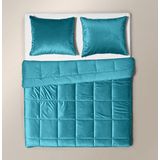 Zelesta - Velvetbed - Petrol - Dekbed zonder Overtrek - Wasbaar Hoesloos Dekbed - All Year Winterdekbed & Zomerdekbed