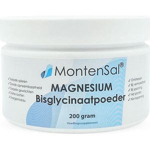 MontenSal - Magnesium Bisglycinaat Poeder - 200 gram