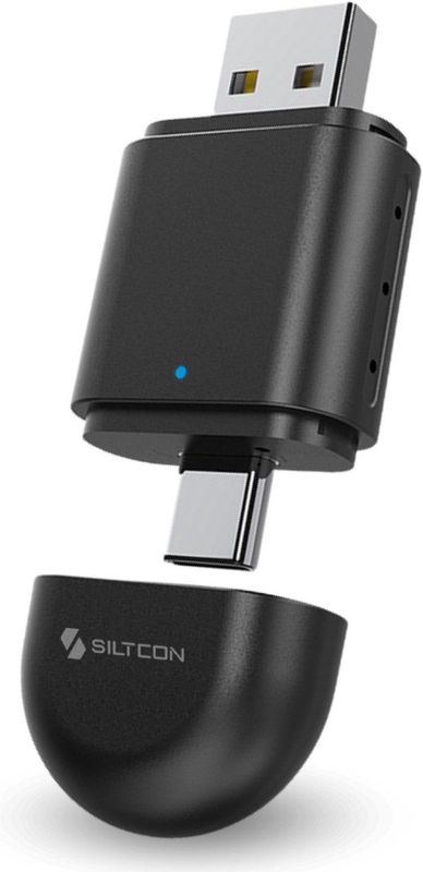 Siltcon - 2-in-1 Carplay Dongle - Zwart - USB - USB-C