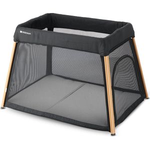 Deryan 2-in-1 Campingbed en Kinderbox - Inclusief bodemverhoger - Houtlook