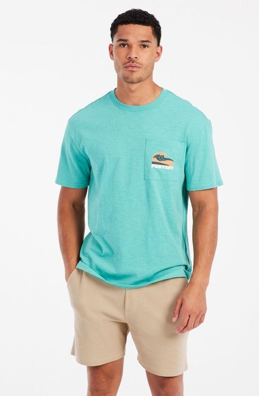 Protest - Prtjake - T-shirt - Wave Green - 100% Katoen - Losse Pasvorm