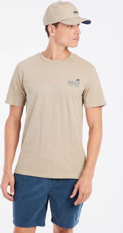 Protest - Prtoxford - T-Shirt - Bamboo Beige - 100% BCI-katoen - Normale Pasvorm