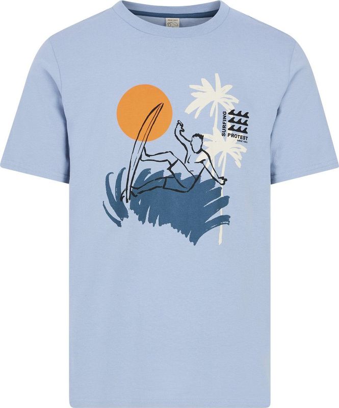 Protest - Prtrodas - T-shirt - Dusty Blue - 100% Katoen - Normale Pasvorm
