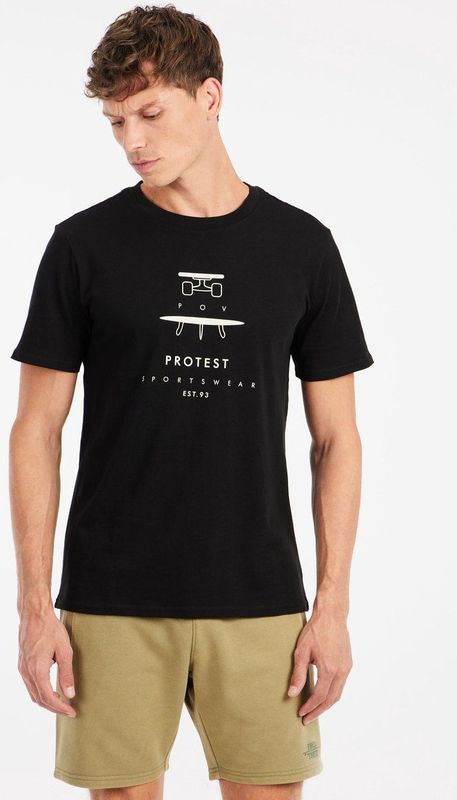 Protest - Prtandros - T-shirt - True Black - 100% Katoen - Normale Pasvorm