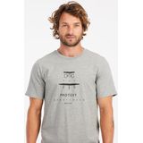 Protest - Prtandros - T-Shirt - Donkergrijs Melee - 100% Katoen - Normale Pasvorm