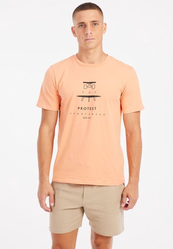 Protest - Prtandros - T-shirt - Cadmium Orange - 100% Katoen - Normale Pasvorm