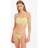 Protest - PRTKayla - T-shirt - Sour Green - Dames - Korte Mouwen - V-hals - Knoopsluiting