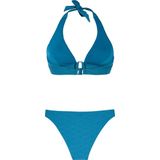 PROTEST - Enna - Halterbikini - Blauw - Verstelbare Bandjes - Gestreept Patroon