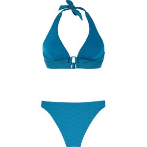 PROTEST - Enna - Halterbikini - Blauw - Verstelbare Bandjes - Gestreept Patroon