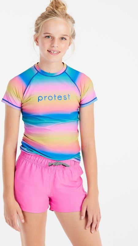 Protest - PRTTICKET JR - T-shirt - Blauw/Roze/Geel
