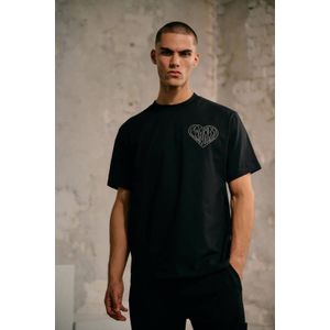 Croyez Stitched Heart T-Shirt - Black XXS