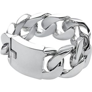 Behave Brede gourmet schakelarmband zilverkleurig