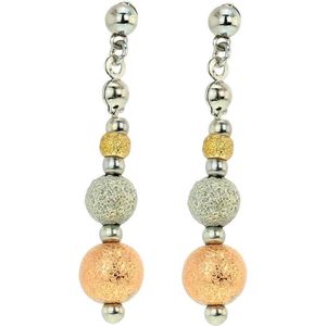 Behave - Oorhangertjes tricolor glans - Speels elegant - Nikkelvrij