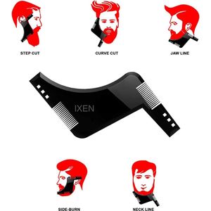 Baard Styling hulp - Beard Styler - Ingebouwde Kam - Baardkam - Baardverzorging - Baard trimmen - Zwart - IXEN