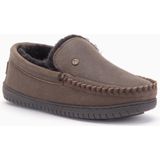 Warmbat - Grizzly - Pantoffel - Donkerbruin - Leer