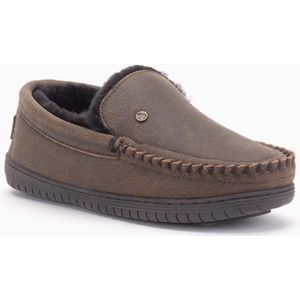 Warmbat - Grizzly - Pantoffel - Donkerbruin - Leer