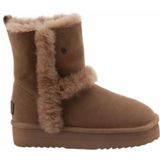 Warmbat - Kangaroo Suede Kuitlaarzen - Camel - Merinowol - Plateau