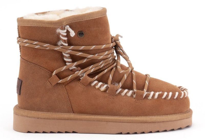 Warmbat - Kalbarri - Suede Lace Boot - Cognac - Dames Laarzen