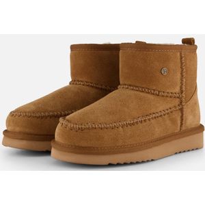 Warmbat - Wallaby Stitch - Pantoffels - Cognac - Suède met Merino Wol