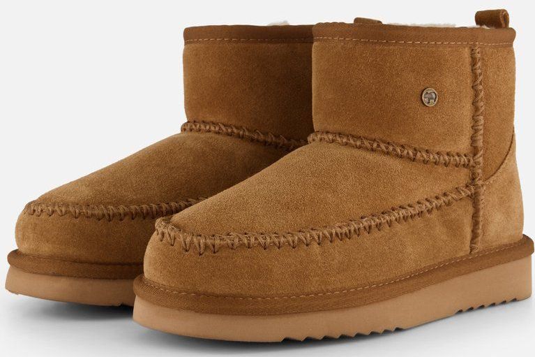 Warmbat - Wallaby - Enkellaars - Cognac - Suède - Gevoerd met Schapenwol