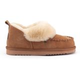 Warmbat - Wiluna - Pantoffel - Cognac - Suède - 100% Merinowol