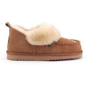 Warmbat - Wiluna - Pantoffel - Cognac - Suède - 100% Merinowol