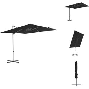 vidaXL Hangende Parasol - Zwart - 250 x 250 x 247 cm - UV-beschermend polyester - Parasol