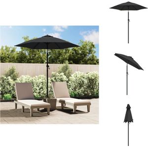 vidaXL Tuinparasol - Ø200 x 224 cm - Kantelbaar - Antraciet/DG - UV-beschermend polyester - Aluminium paal - 6 baleinen - Parasol