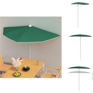 vidaXL Parasol - Groen - 180 x 90 x 195 cm - UV-beschermend - Halfrond - Parasol