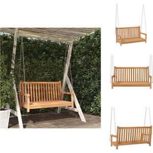 vidaXL Tuinschommel - Tuinschommels - Schommel - Schommels - Schommelbank 114x60x64 cm massief teakhout