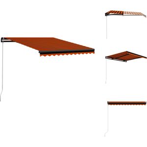 Markisen - Living Einziehbare Markise Handbetrieben 300 x 250 cm Orange und Braun - Mehrfarbig