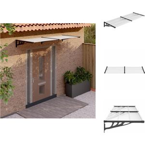 vidaXL Deurluifel - Deurluifels - Afdak Voordeur - Luifel Voordeur - Deurluifel 239x90 cm polycarbonaat zwart en transparant