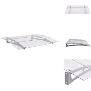 vidaXL Deurluifel - Deurluifels - Luifel - Luifels - Deurluifel 120x90 cm polycarbonaat zilverkleurig en transparant